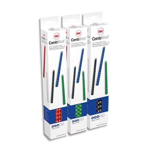 GBC - Peignes plastiques CombiBind - Lot de 100 - 8 mm - 45F - Blanc